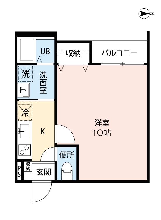 FIORE小路東(1K/2階)の間取り写真