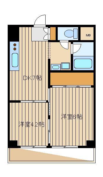 オリンピックマンション中村橋(2DK/3階)の間取り写真