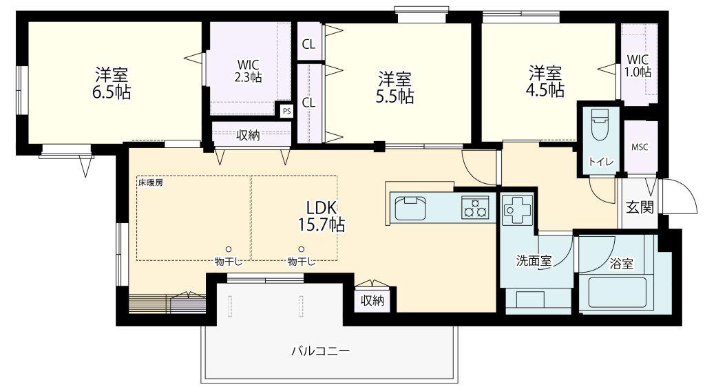 上北沢4丁目メゾン(3LDK/3階)の間取り写真