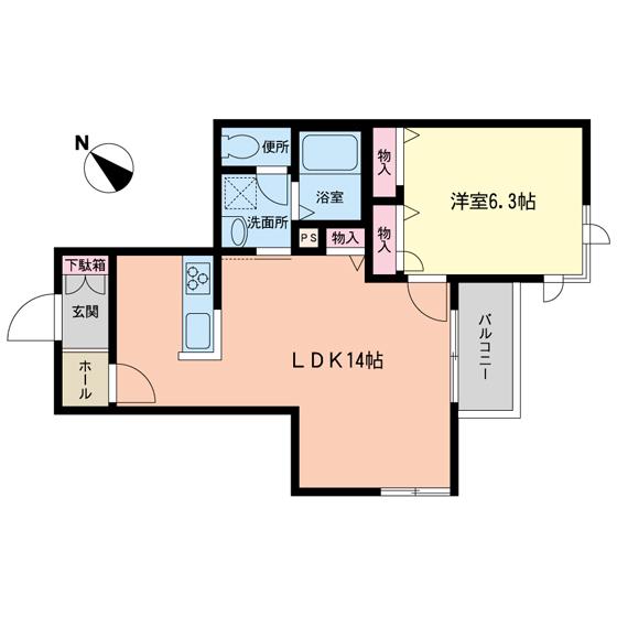 アルシオーネ(1LDK/2階)の間取り写真