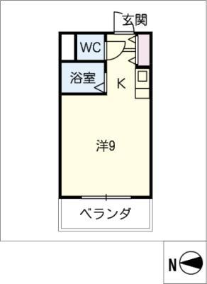 ヒラオカマンション(1K/3階)の間取り写真