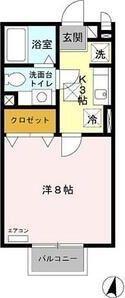 ドリームハイム(1K/1階)の間取り写真