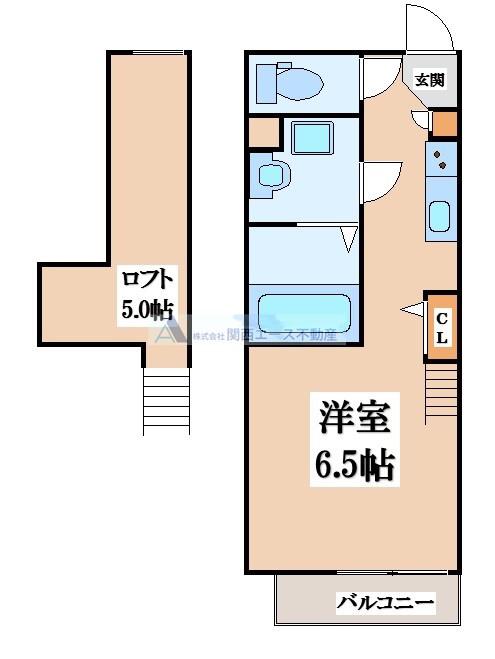 アイディアル若草(1K/1階)の間取り写真