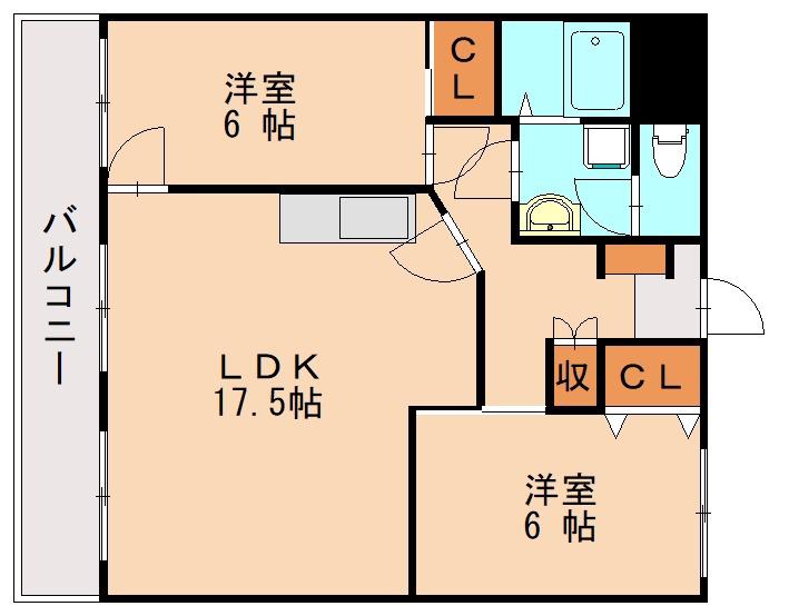 ビレッジ中尾(2LDK/1階)の間取り写真