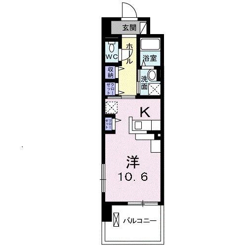 アスリス(ワンルーム/3階)の間取り写真