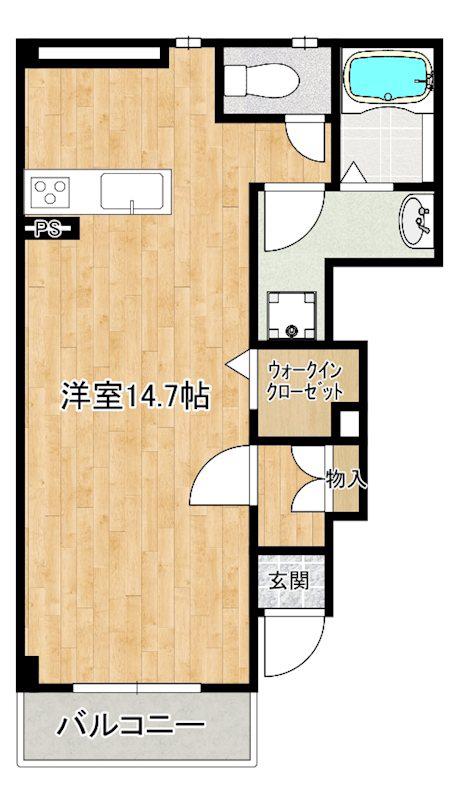 パルフェ和泉(1K/1階)の間取り写真