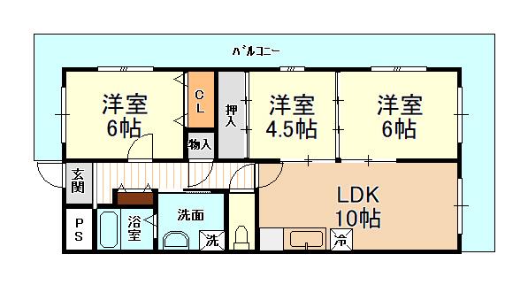 エクシードパレス(3LDK/2階)の間取り写真