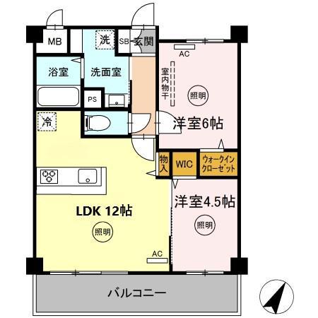 CASA FELICE(2LDK/4階)の間取り写真