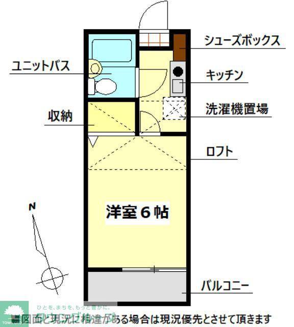 LAULEA坂戸(1K/2階)の間取り写真