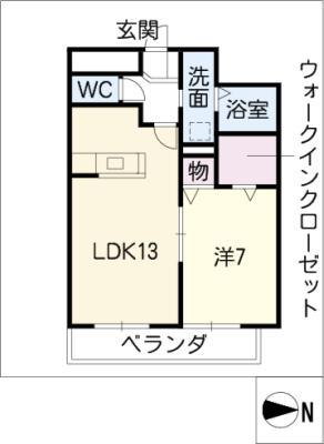 セイント原(1LDK/1階)の間取り写真