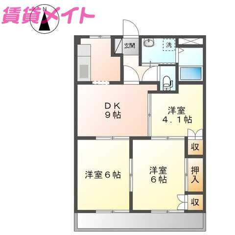 ACURO HILLS(3DK/1階)の間取り写真