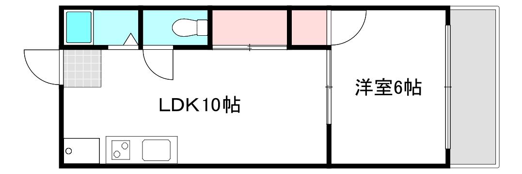 サンライズ第1舟入幸町マンション(1LDK/5階)の間取り写真