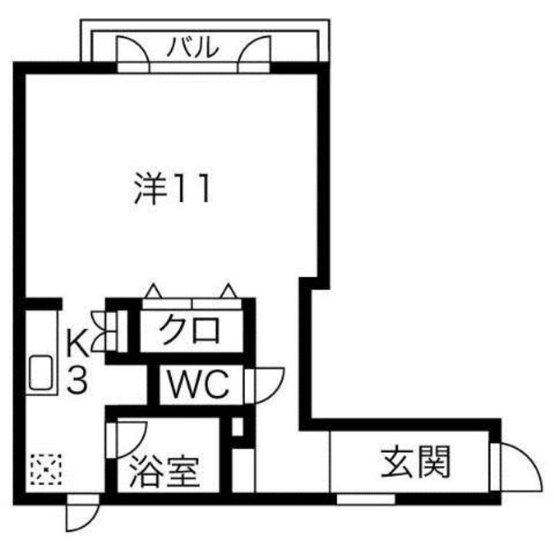 游ライフIII(1K/2階)の間取り写真