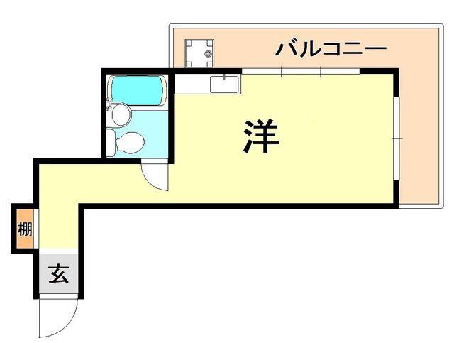 ロイヤルマロンハイツ(ワンルーム/4階)の間取り写真