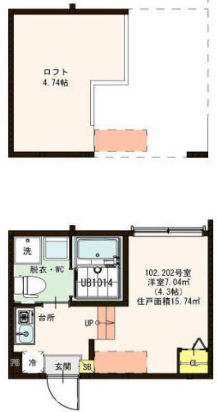 TERRACE ”TAKA”(ワンルーム/1階)の間取り写真