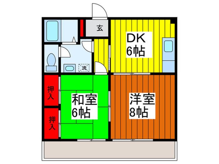 メゾン・プルミエ(2DK/2階)の間取り写真