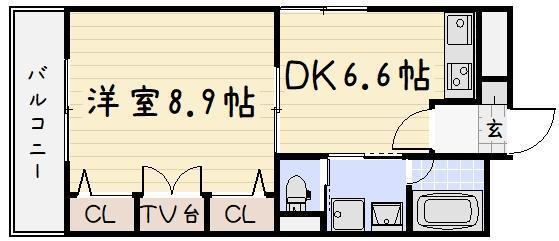コスモス小倉駅前II(1DK/10階)の間取り写真