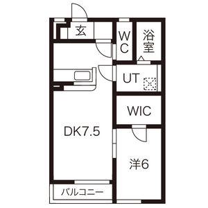 ベルチェリーC(1LDK/2階)の間取り写真