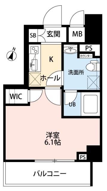 SQUARE CITY YOKOHAMA NEGISHI II(1K/5階)の間取り写真