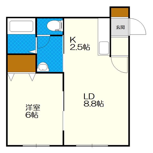 プレシャス23番館(1LDK/2階)の間取り写真