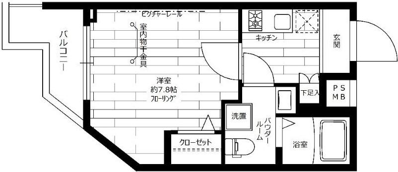 BREEZE MAISON HIKAWADAI(1K/1階)の間取り写真