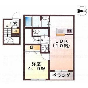 ヒルサイド見附町(1LDK/2階)の間取り写真