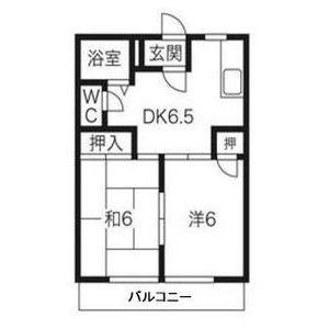 パークハイム I(2DK/1階)の間取り写真