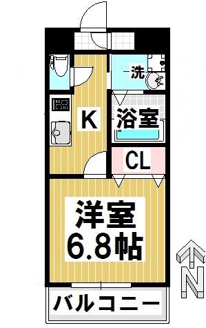 MELIV桜山(1K/1階)の間取り写真