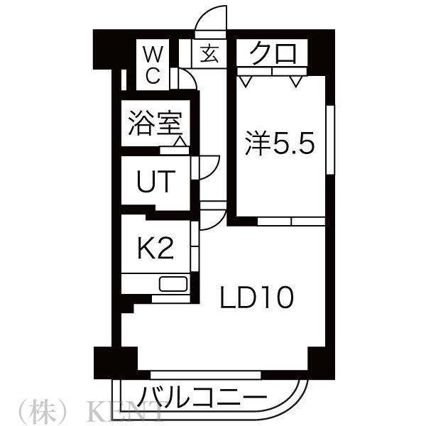 八軒六条館(1LDK/3階)の間取り写真