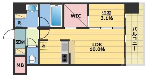 アーバングランデ新大阪(1LDK/2階)の間取り写真