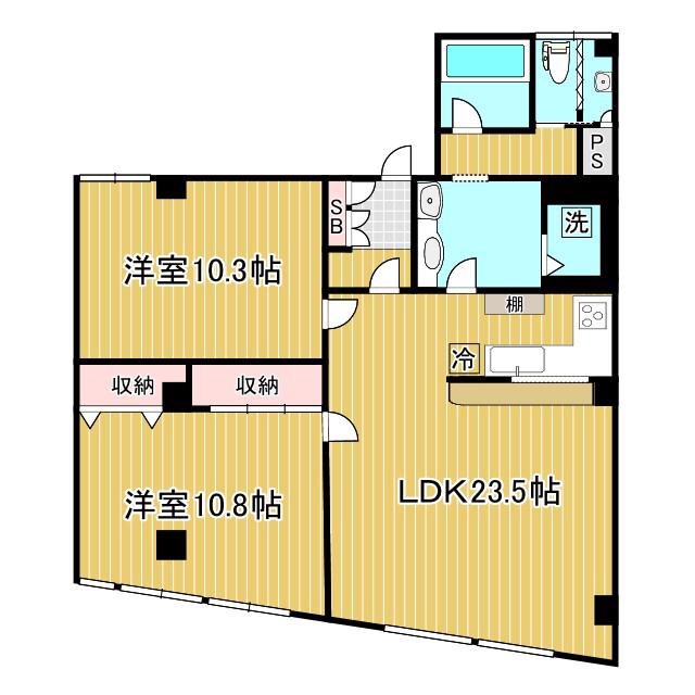 ハイツ光七五三(3LDK/2階)の間取り写真