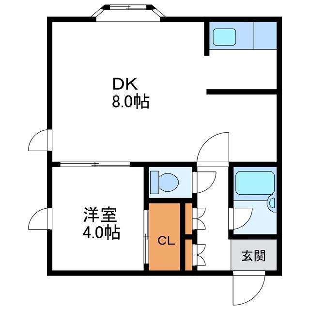 ルーセント22(1DK/2階)の間取り写真
