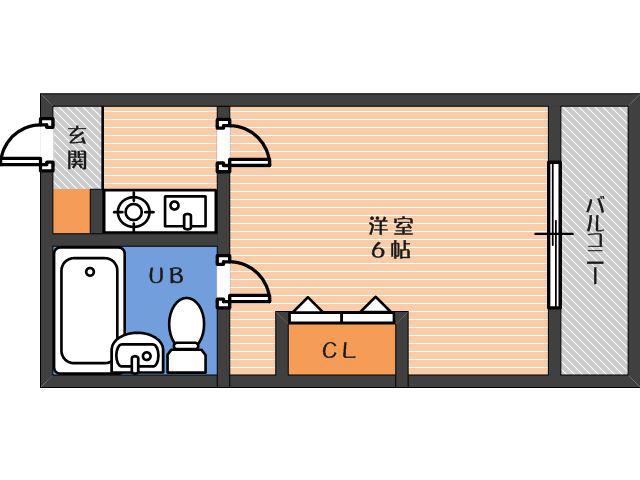 マンション山坂(1K/5階)の間取り写真