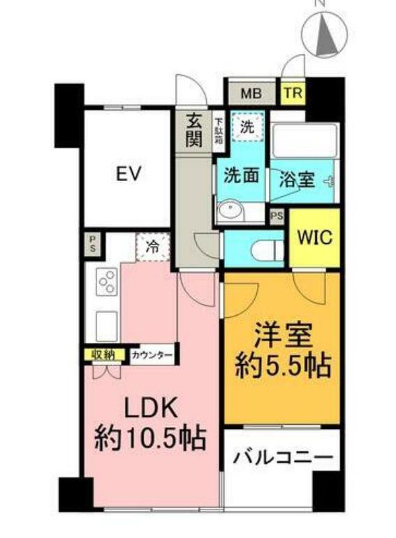 コスモ布番(1LDK/2階)の間取り写真
