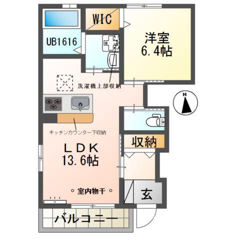 クレッセント神田B(1LDK/1階)の間取り写真