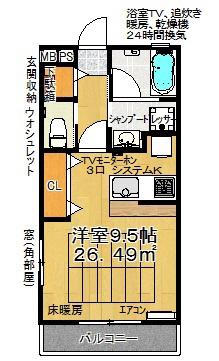 STELLA(1K/1階)の間取り写真