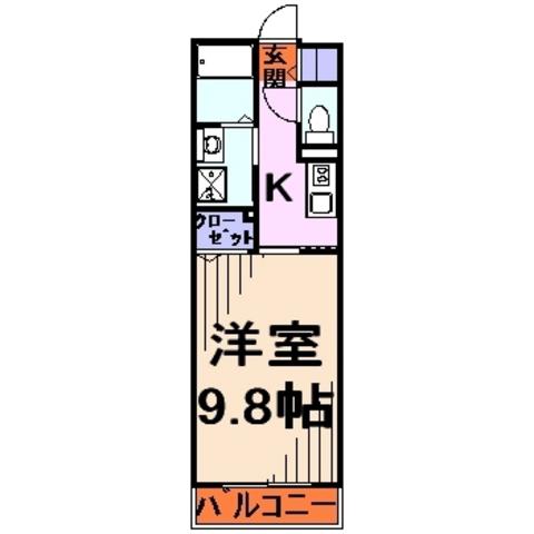 ランデュール・マキ(1K/1階)の間取り写真