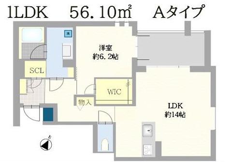 ホークレスト小野原(1LDK/2階)の間取り写真