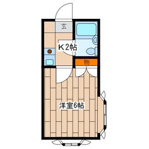 パークヒルズ(1K/2階)の間取り写真