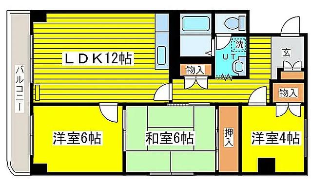 ビレッジ南元町(3LDK/3階)の間取り写真