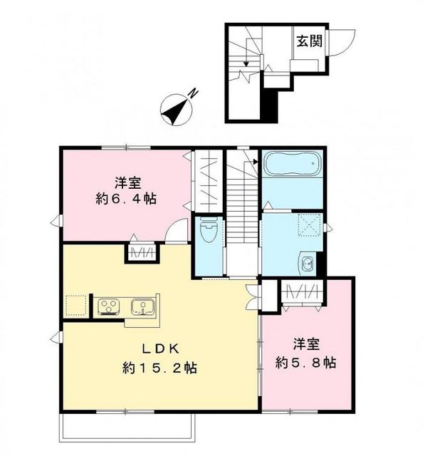 モデラート(2LDK/2階)の間取り写真
