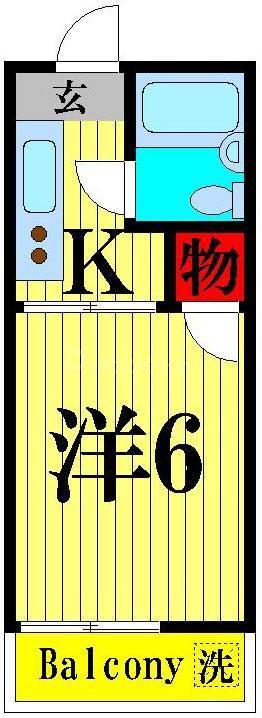 ビラサンホワイトJR(1K/1階)の間取り写真