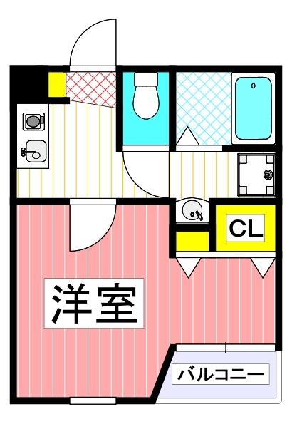 パレス長嶺(1K/3階)の間取り写真