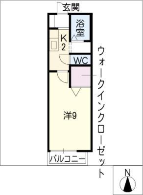 トミハイツ太閤(1K/2階)の間取り写真