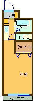 メゾンラベンダー5番館(ワンルーム/1階)の間取り写真