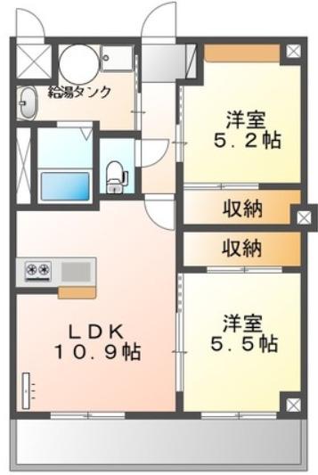 メゾン ド ブレホ(2LDK/3階)の間取り写真
