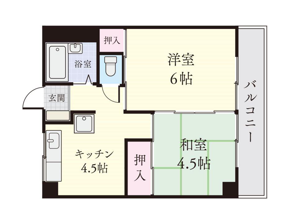 有馬マンション(2K/2階)の間取り写真