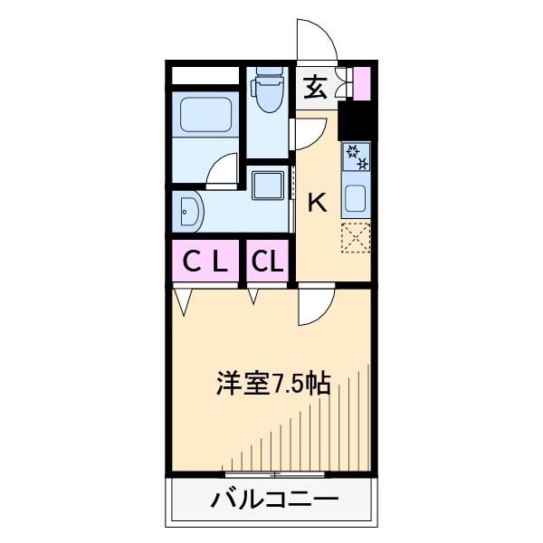 ビューサイト横浜(1K/8階)の間取り写真