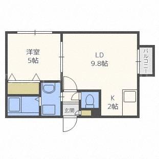 クラリス平岸(1LDK/3階)の間取り写真