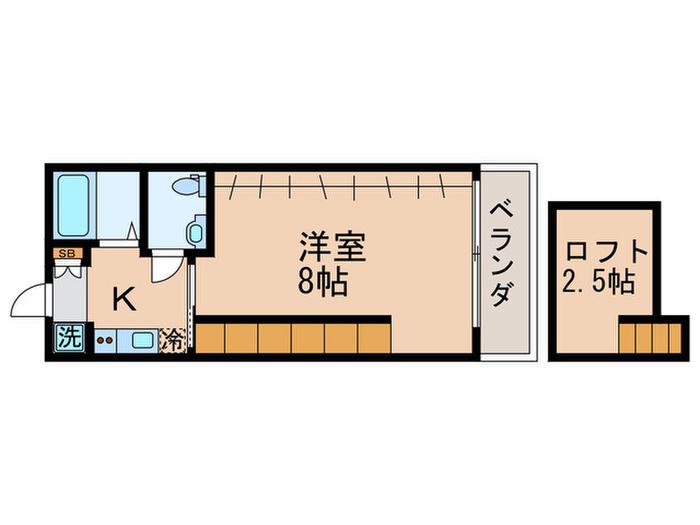 サンフェスタ東福寺 B棟(1K/3階)の間取り写真